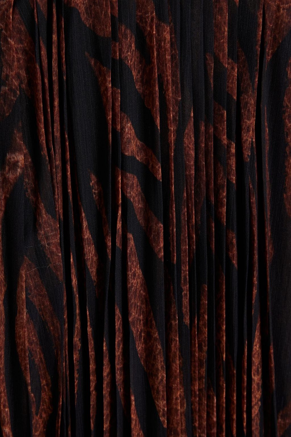 ROCOCO SAND Pleated tiger-print crepon maxi dress