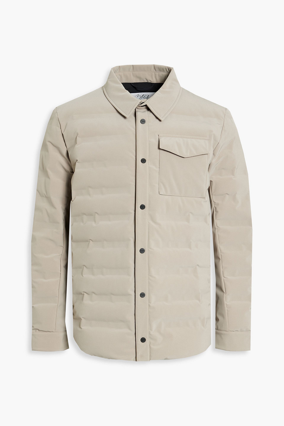 Aztech Quilted Down Overshirt In Stone