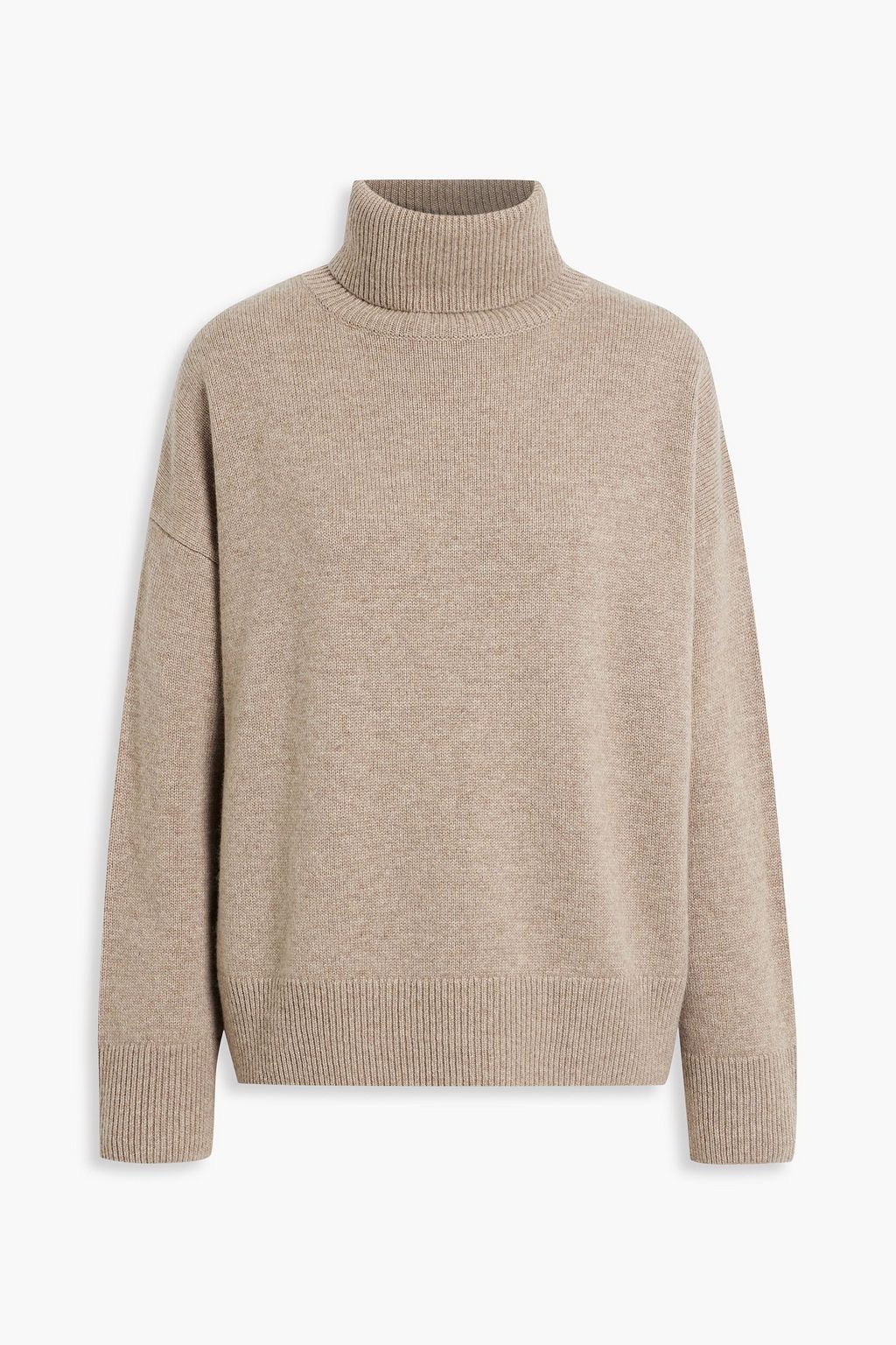 Co - Mélange Wool and Cashmere-Blend Turtleneck Sweater Neutral - M