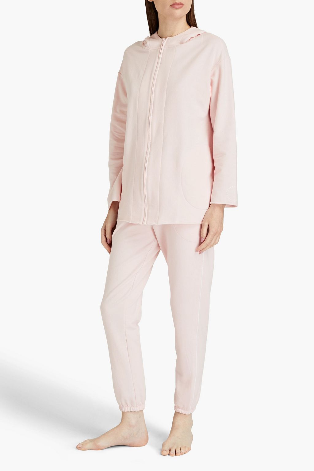 DKNY Appliquéd cotton-blend jersey hoodie