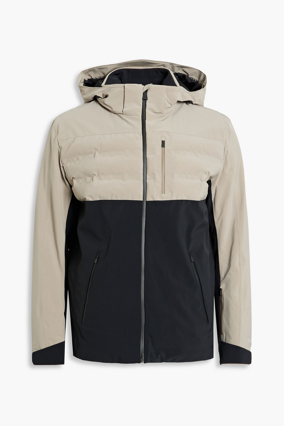 Aztech Quilted Two-tone Hooded Ski Jacket In Mushroom
