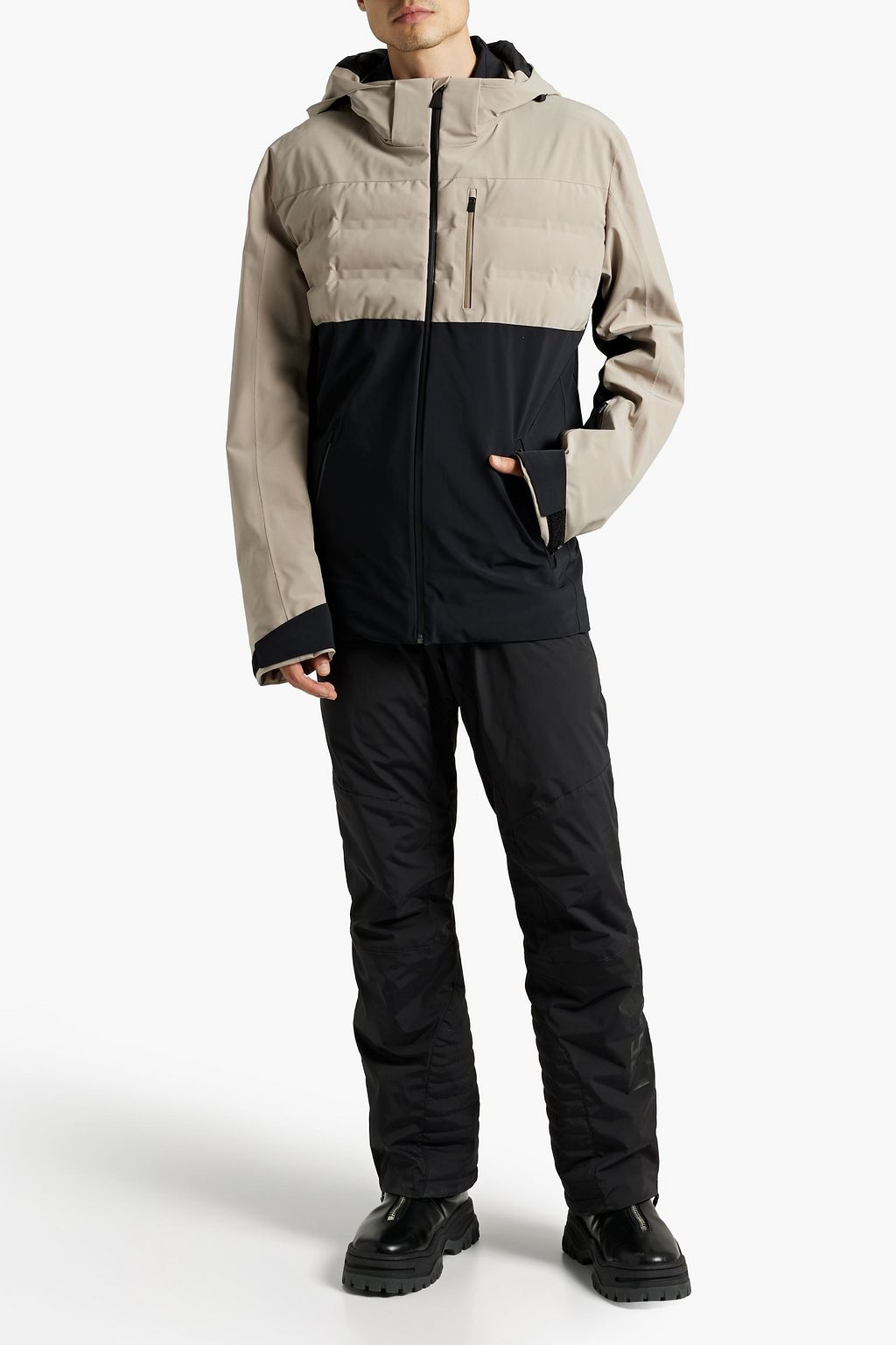 AZTECH Two-tone quilted hooded ski jacket