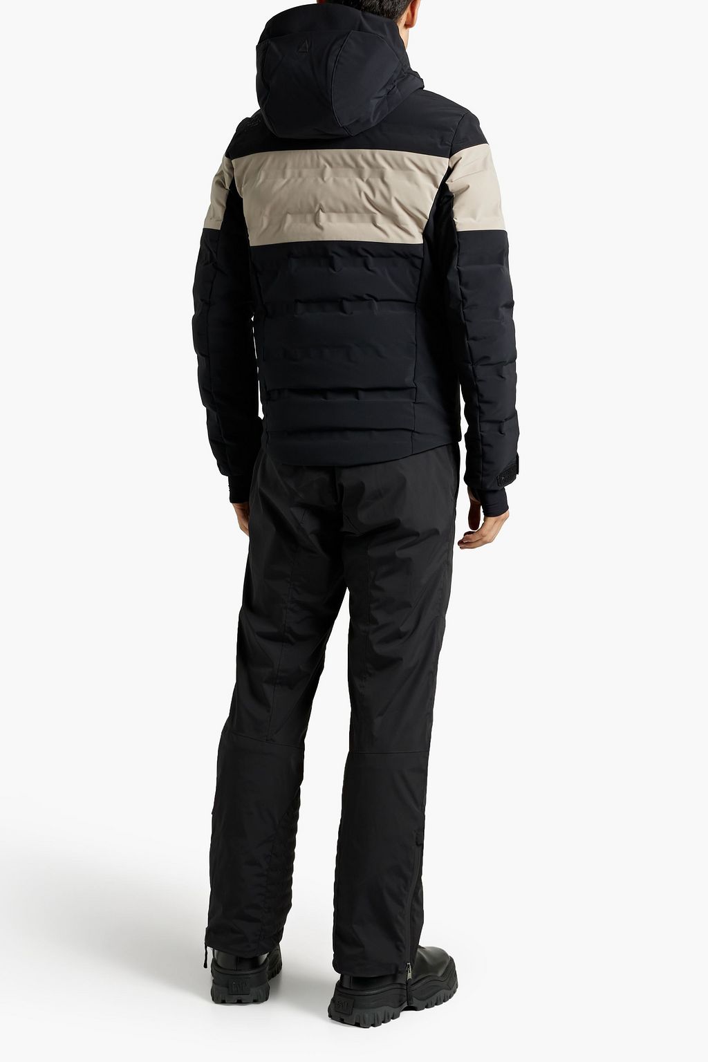 AZTECH MOUNTAIN Quilted two-tone hooded down ski jacket