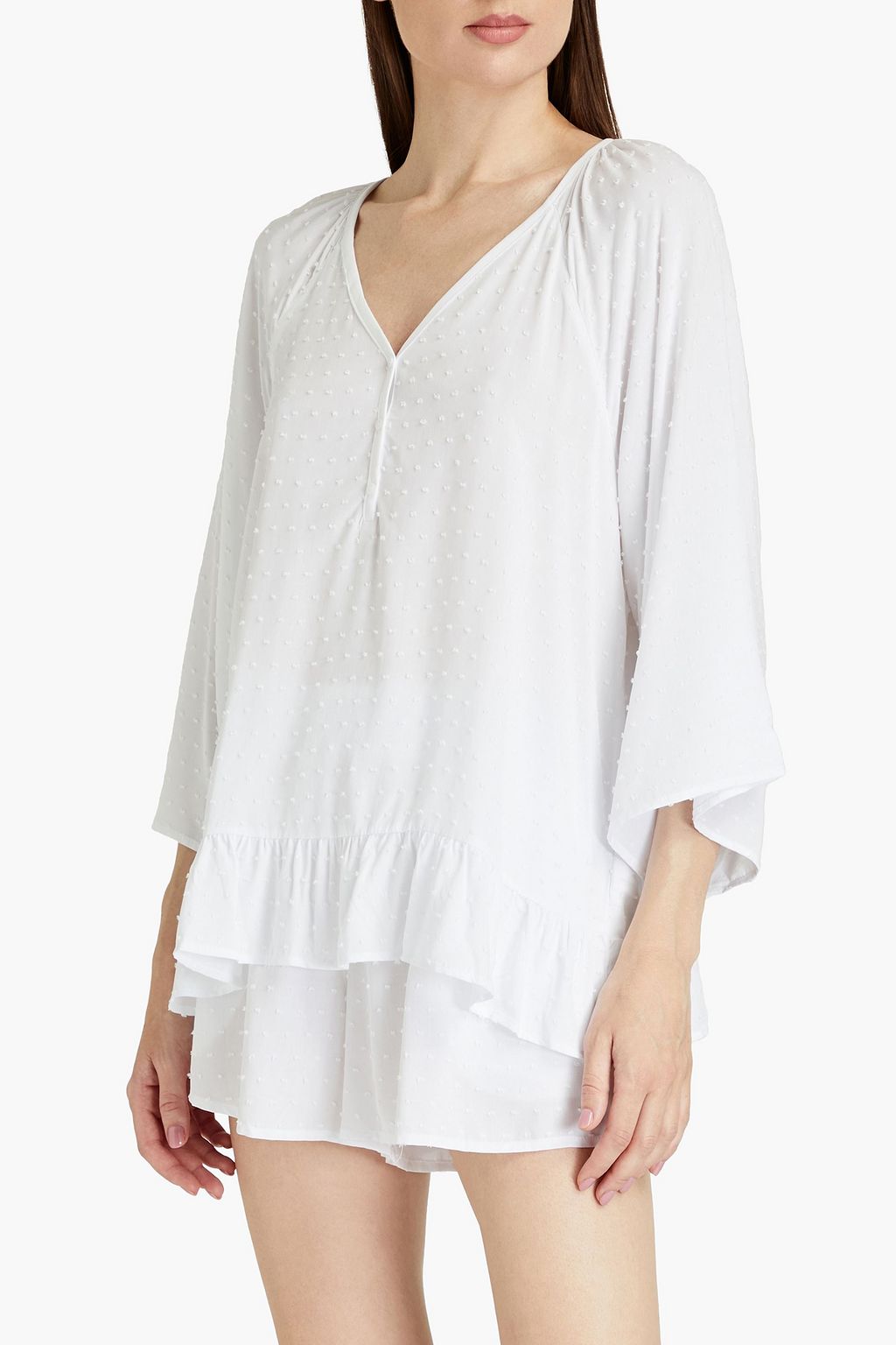 DKNY Gathered Swissdot pajama set THE