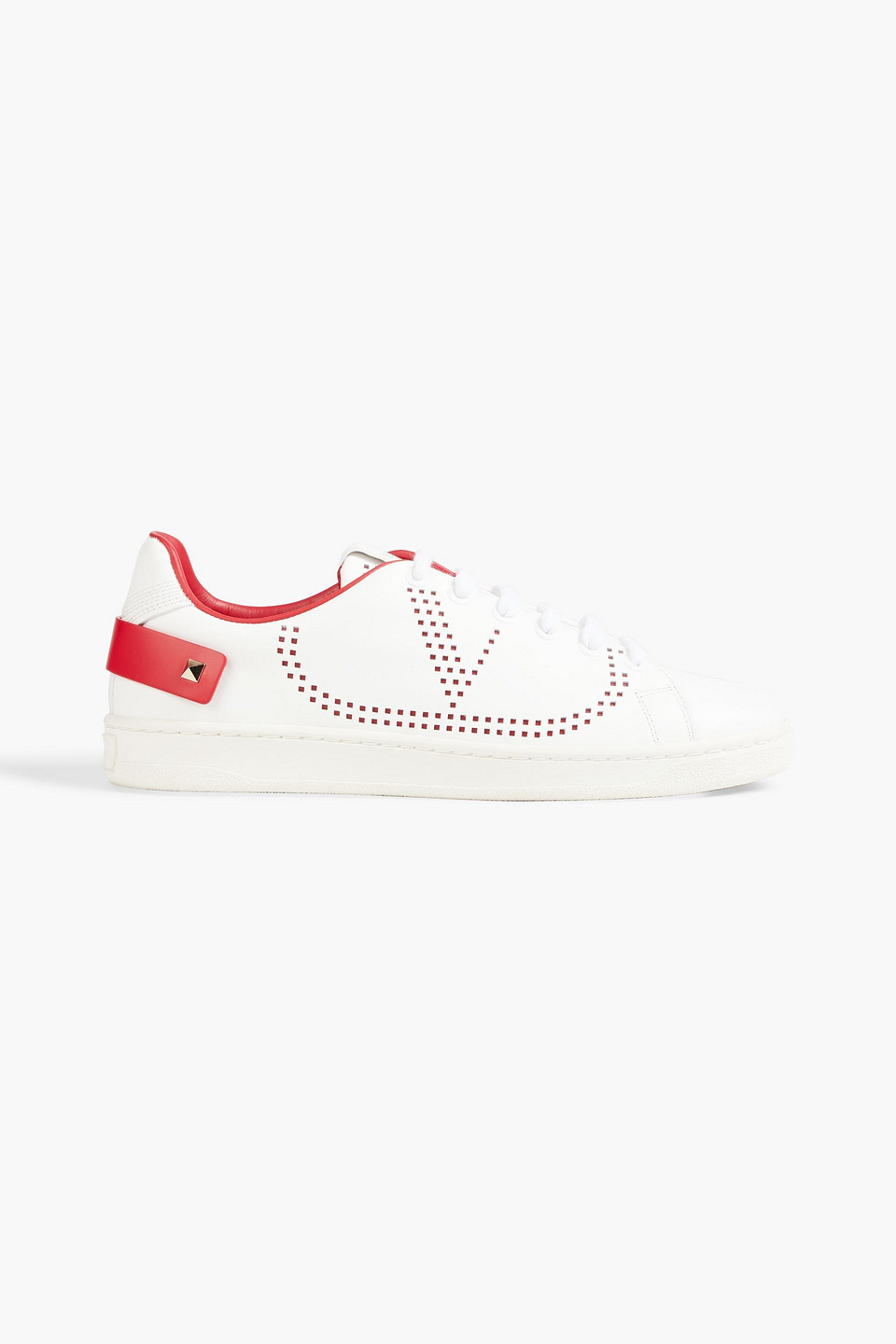 Valentino Backnet Leather Sneakers In Red