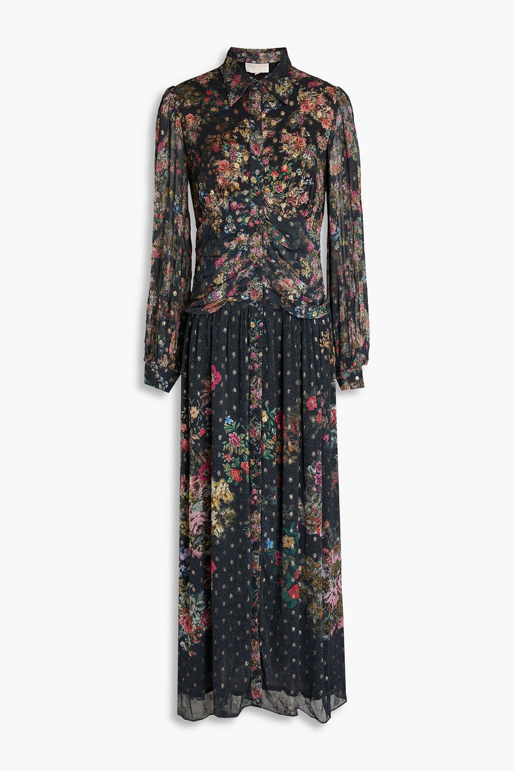 ROCOCO SAND Floral-print fil coupé georgette maxi shirt dress | Sale up to  70% off | THE OUTNET