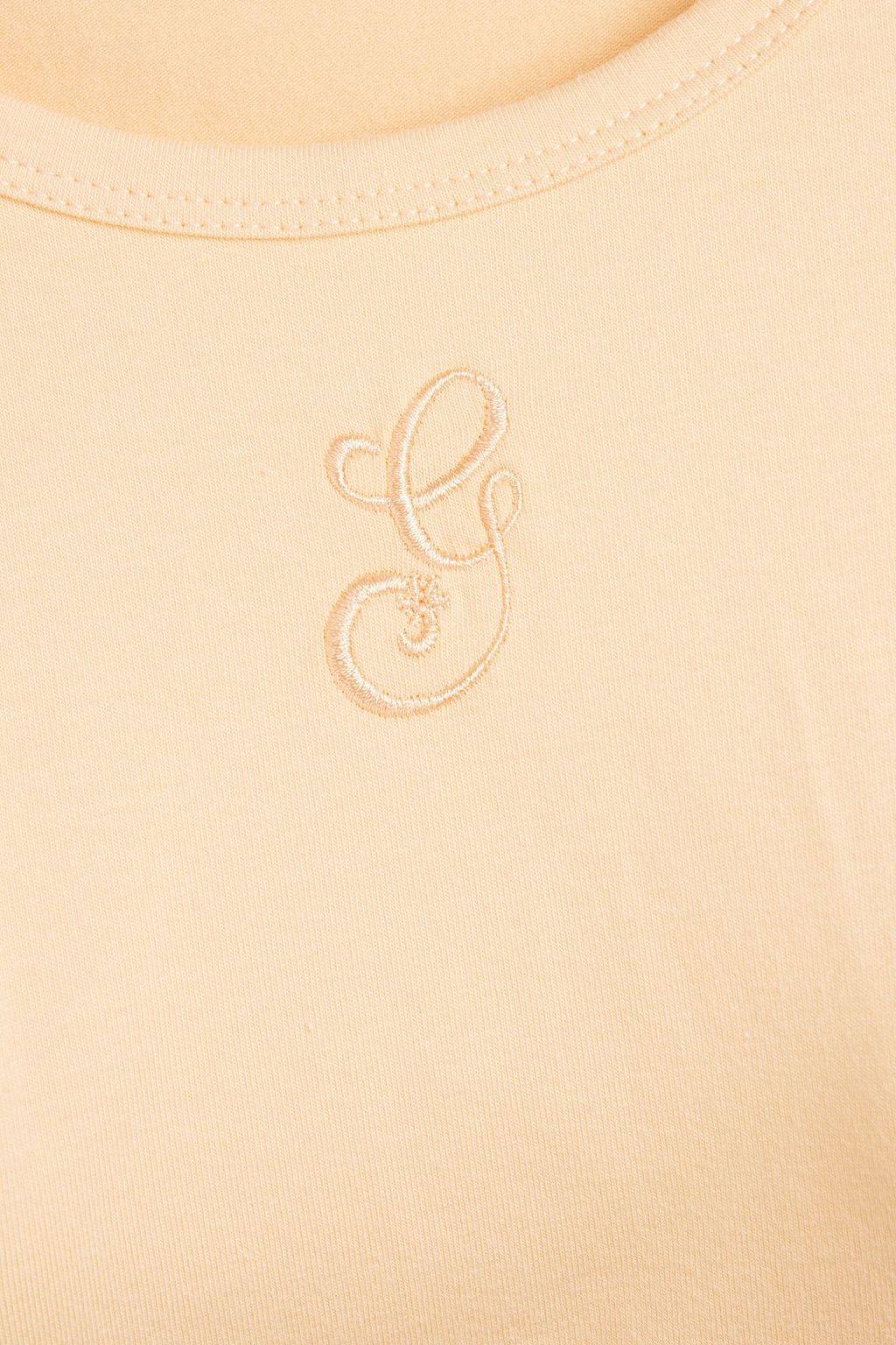 GANNI Embroidered stretch-cotton jersey sports bras