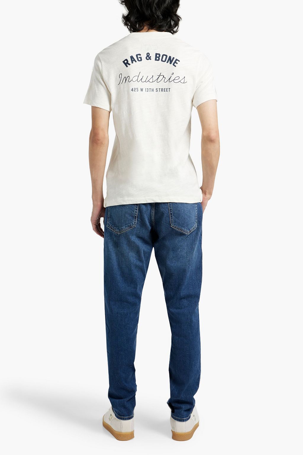 RAG & BONE Embroidered printed cotton-jersey T-shirt