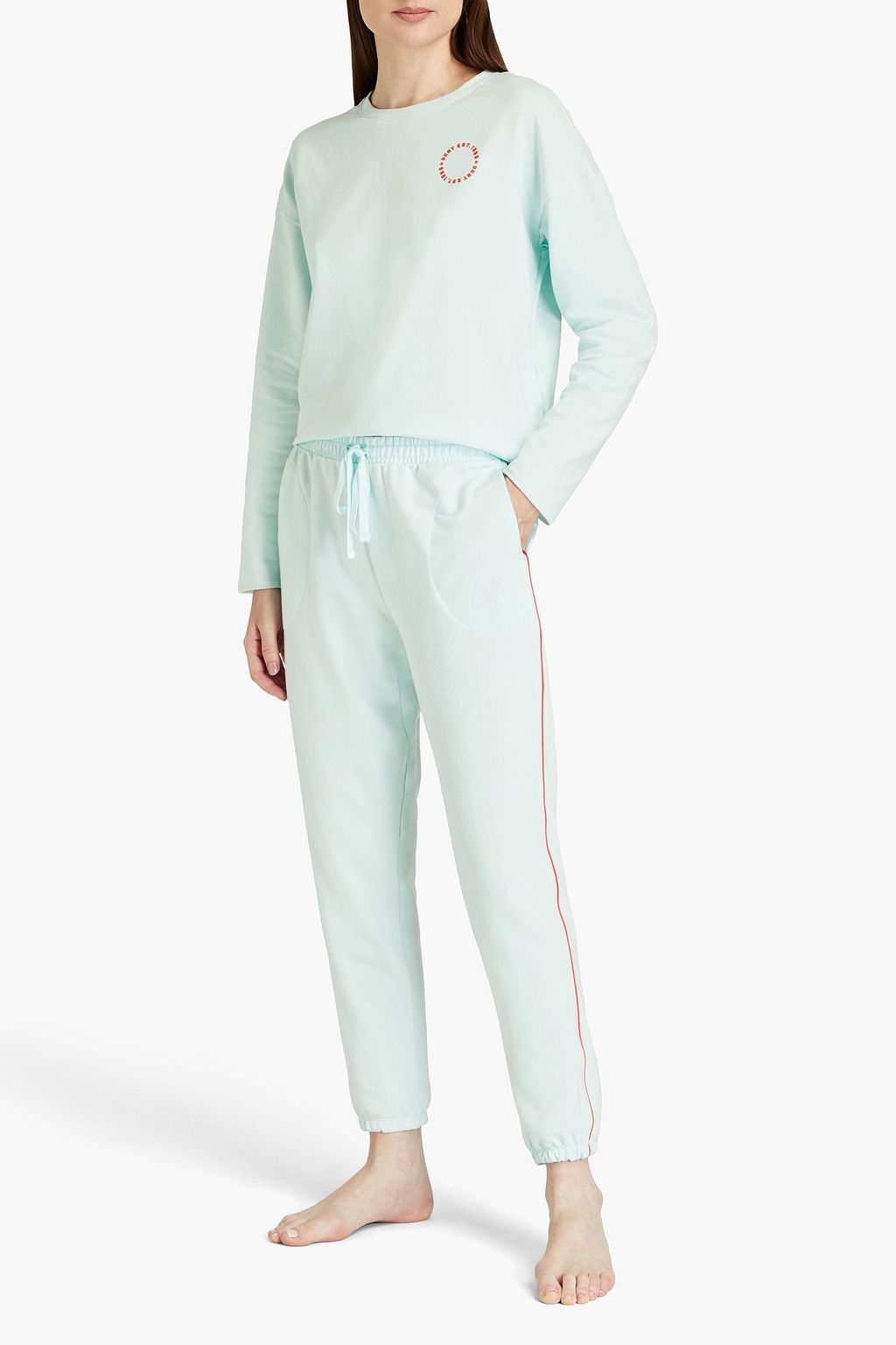 DKNY Appliquéd cotton-blend jersey pajama pants