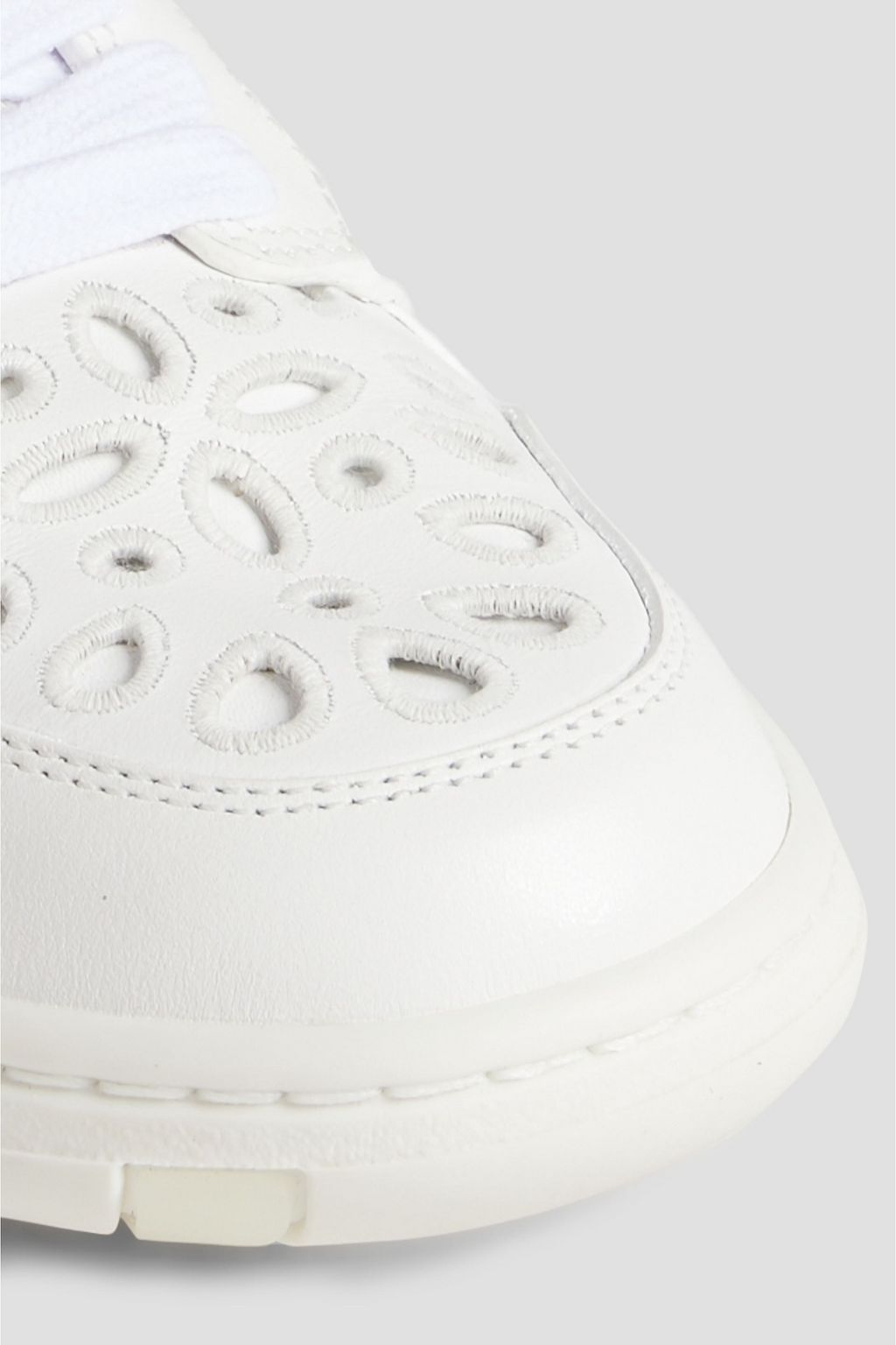 VALENTINO GARAVANI Atelier San Gallo printed broderie anglaise leather sneakers
