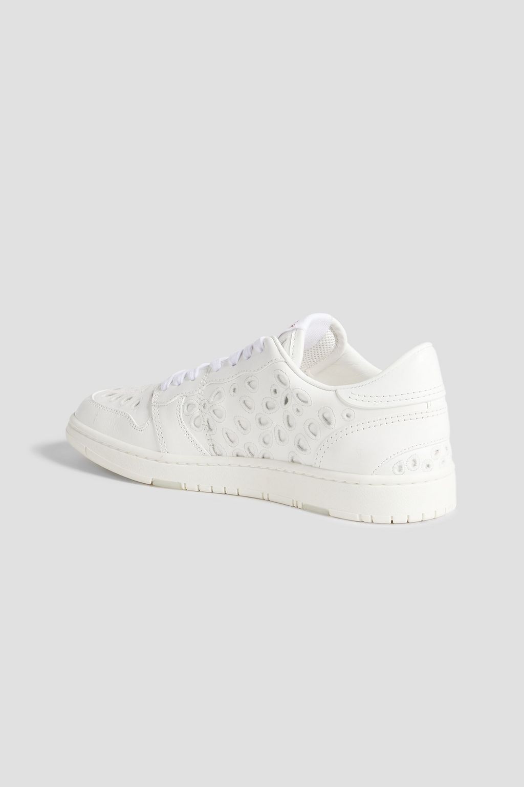 VALENTINO GARAVANI Atelier San Gallo printed broderie anglaise leather sneakers