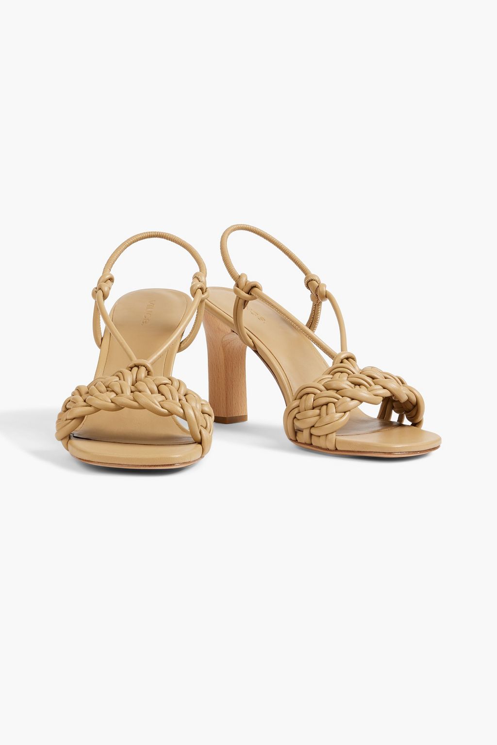 VINCE. Quenelle braided leather slingback sandals