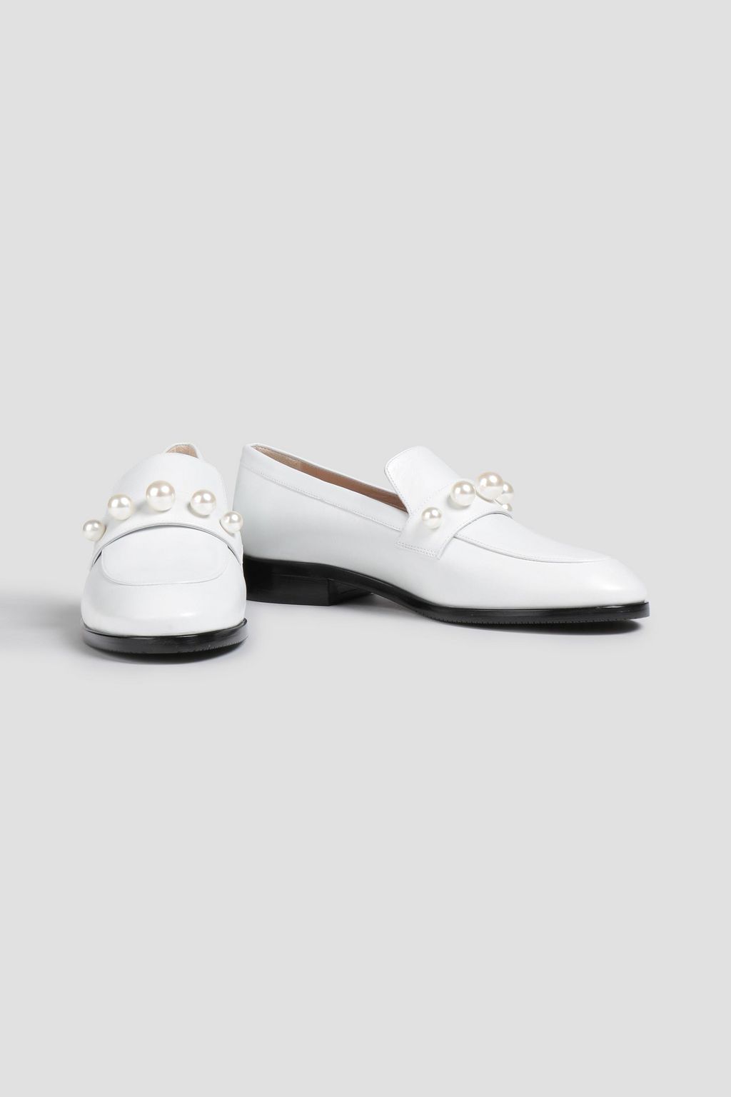 STUART WEITZMAN Goldie embellished leather loafers