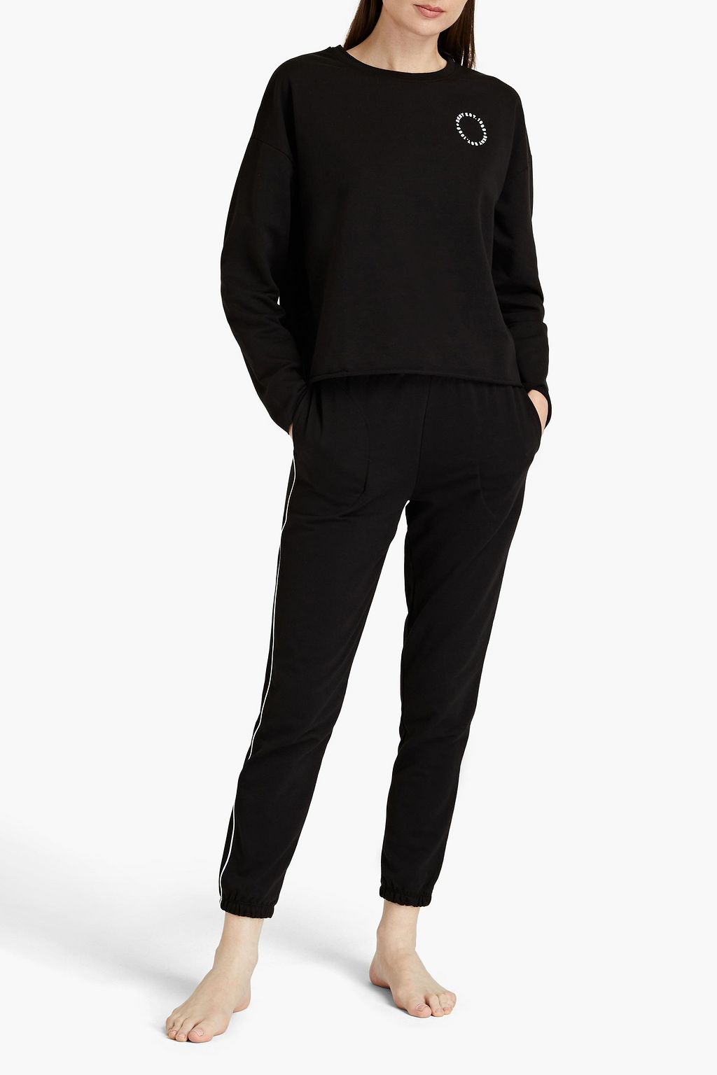 DKNY Appliquéd cottonblend jersey pajama pants THE