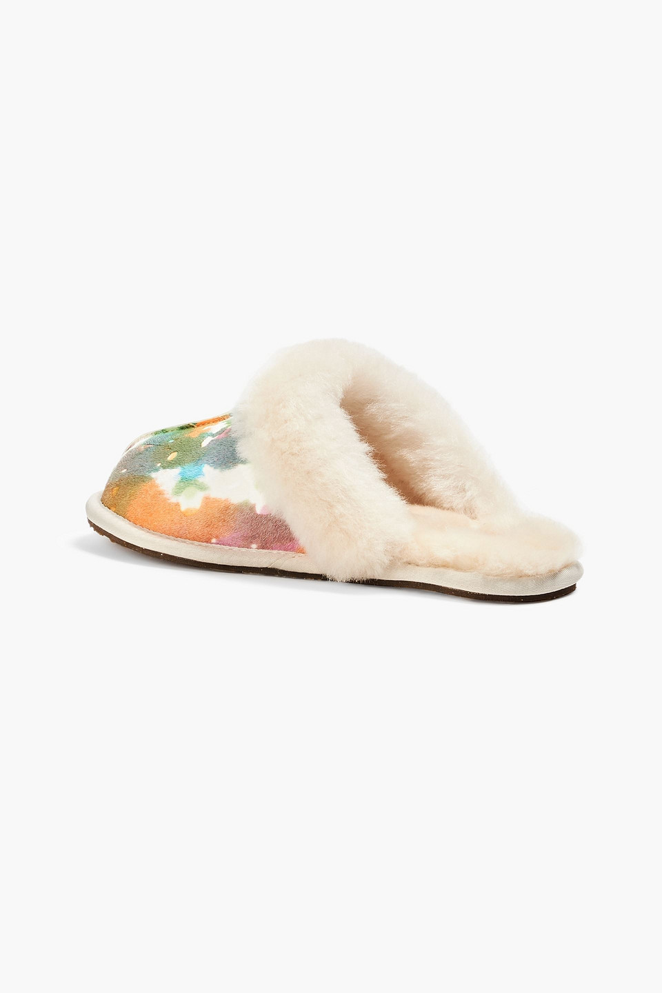 Shop Australia Luxe Collective Shearling-lined Printed Calf-hair Slippers In Light Green