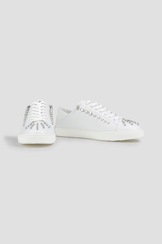 STUART WEITZMAN Goldie crystalembellished leather collapsibleheel