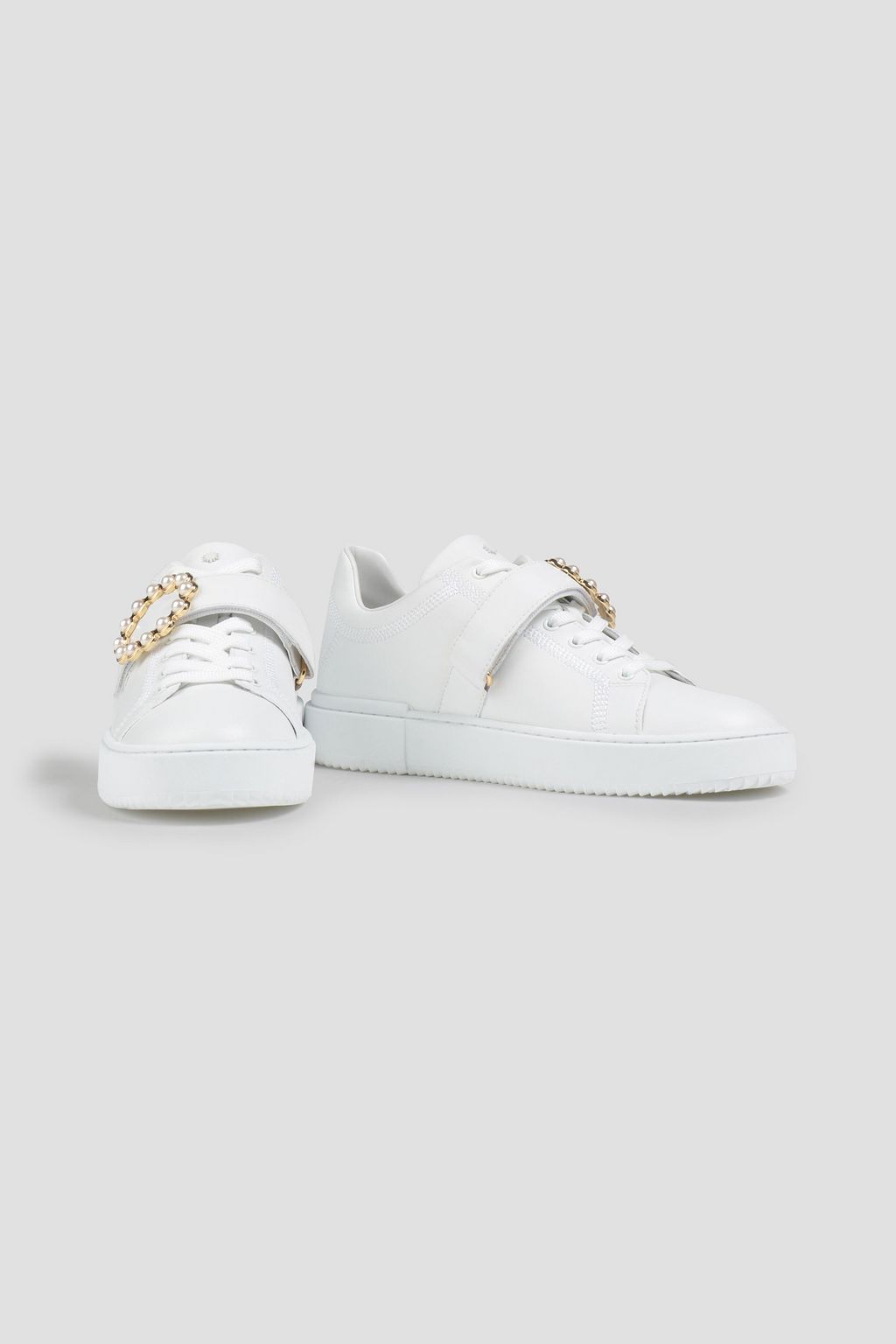 STUART WEITZMAN Embellished leather sneakers