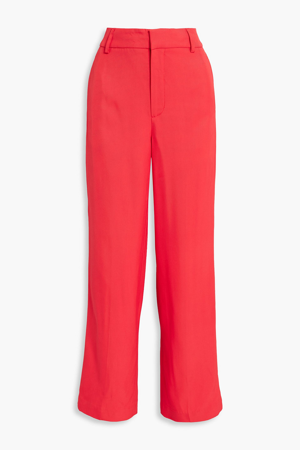 Shop Co Twill Straight-leg Pants In Tomato Red