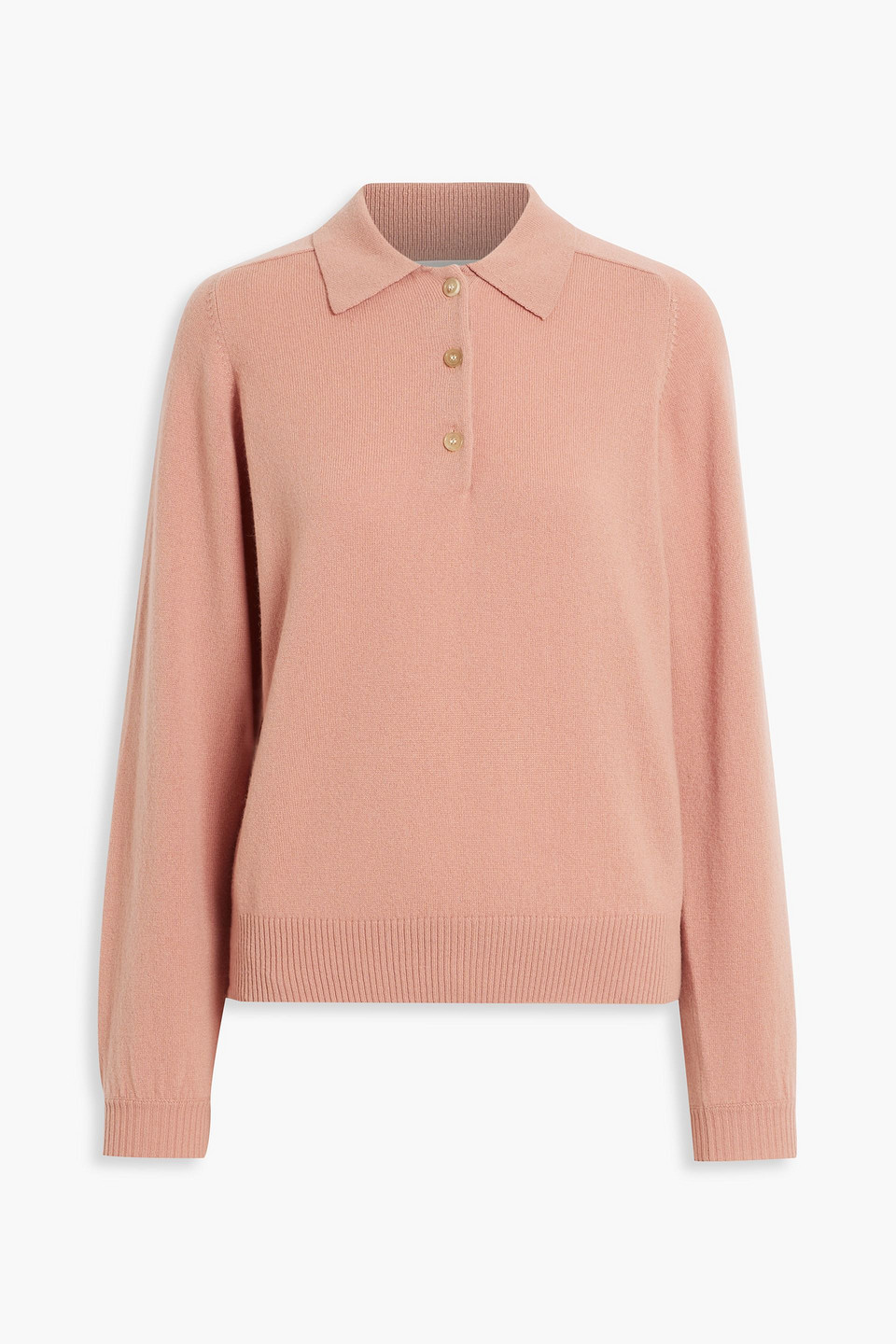 Co Cashmere Polo Sweater In Antique Rose