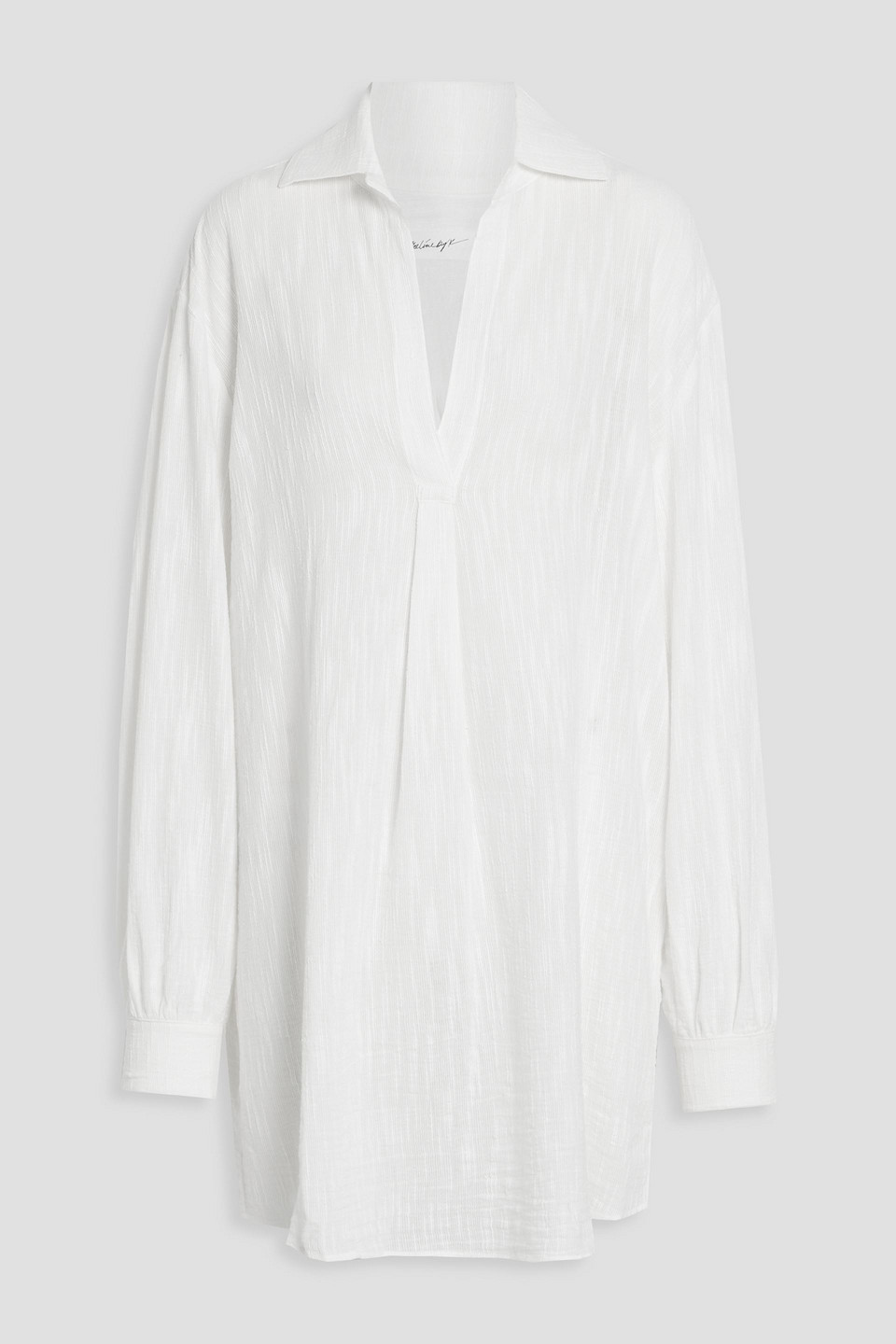 The Line By K Slub Cotton Shirt Dress In White