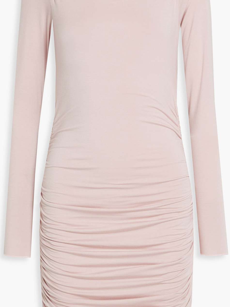ruched micro modal-blend jersey mini dress