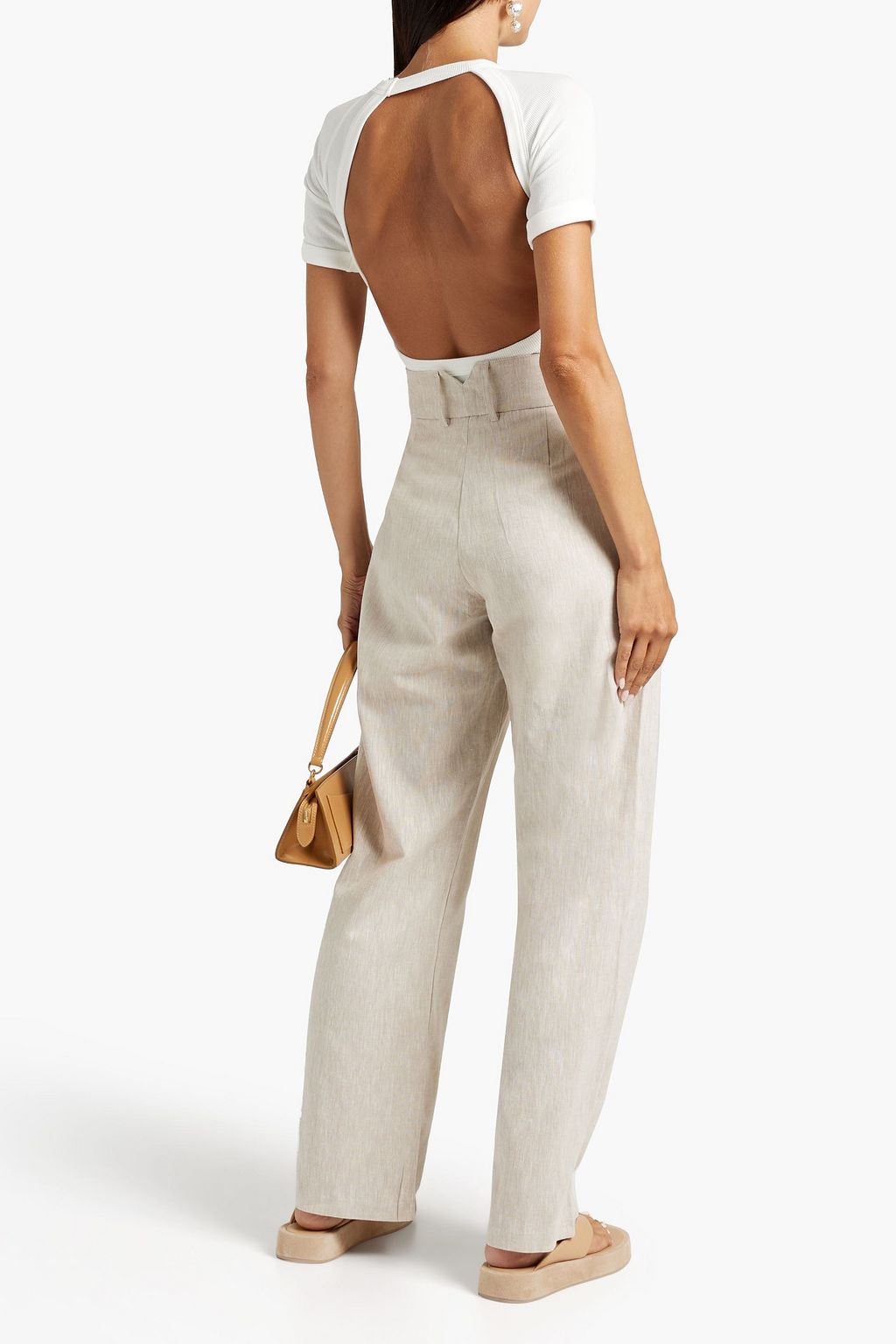 THE LINE BY K Remy open-back ribbed jersey bodysuit