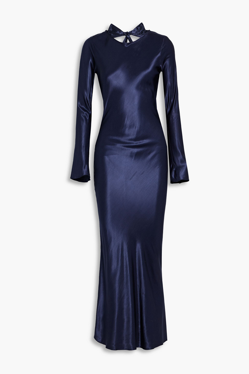 the line by k - open-back satin maxi dress - blue - l