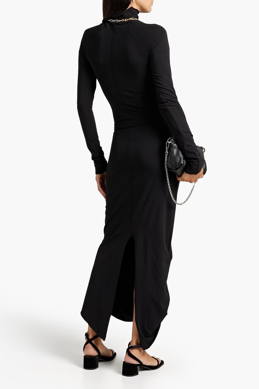 THE LINE BY K Gathered stretch cotton and modal-blend midi dress