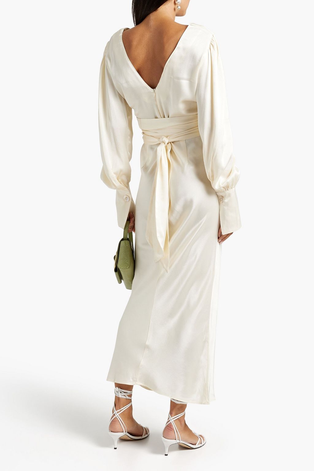 THE LINE BY K Wrap-effect satin maxi dress