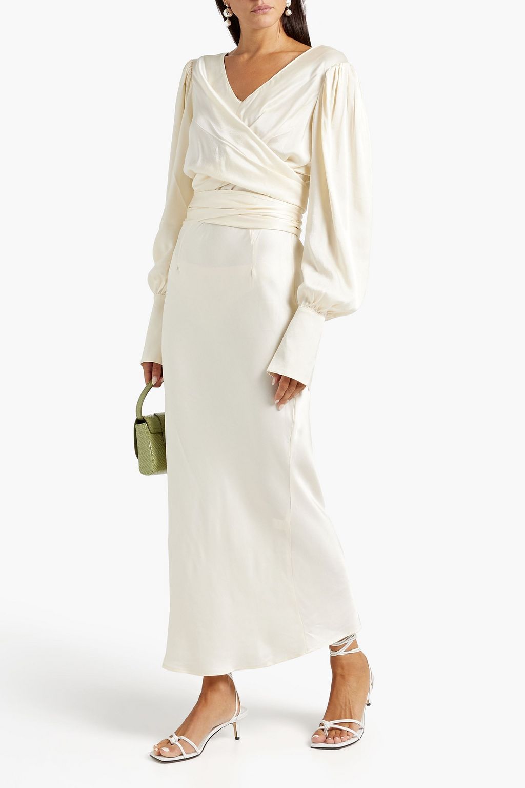 THE LINE BY K Wrap-effect satin maxi dress
