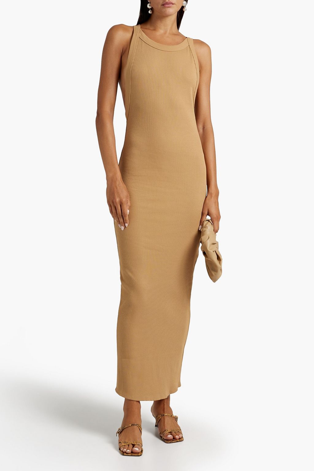 THE LINE BY K Ribbed stretch-cotton jersey maxi dress
