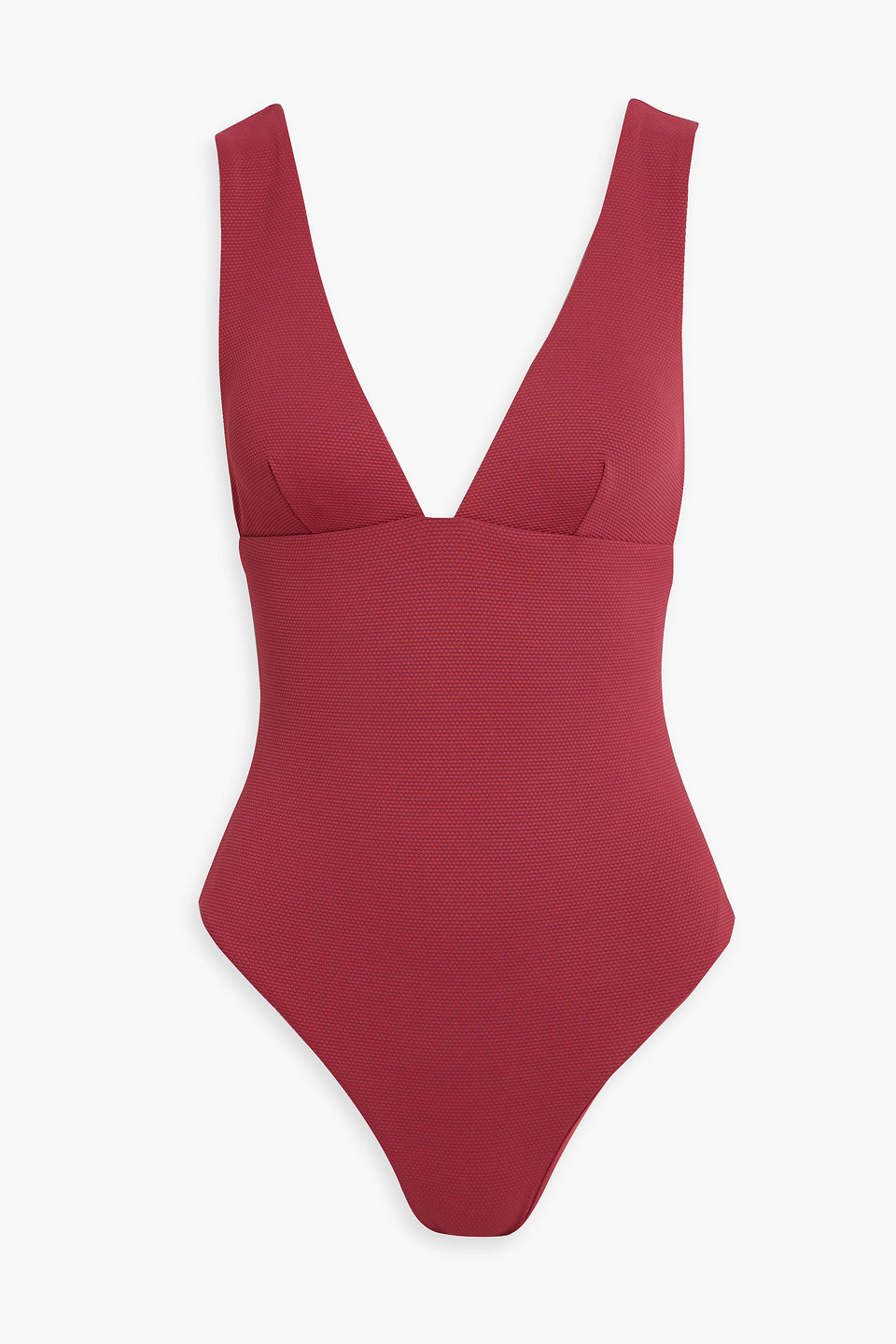 Eberjey Stretch-piquè Swimsuit In Claret