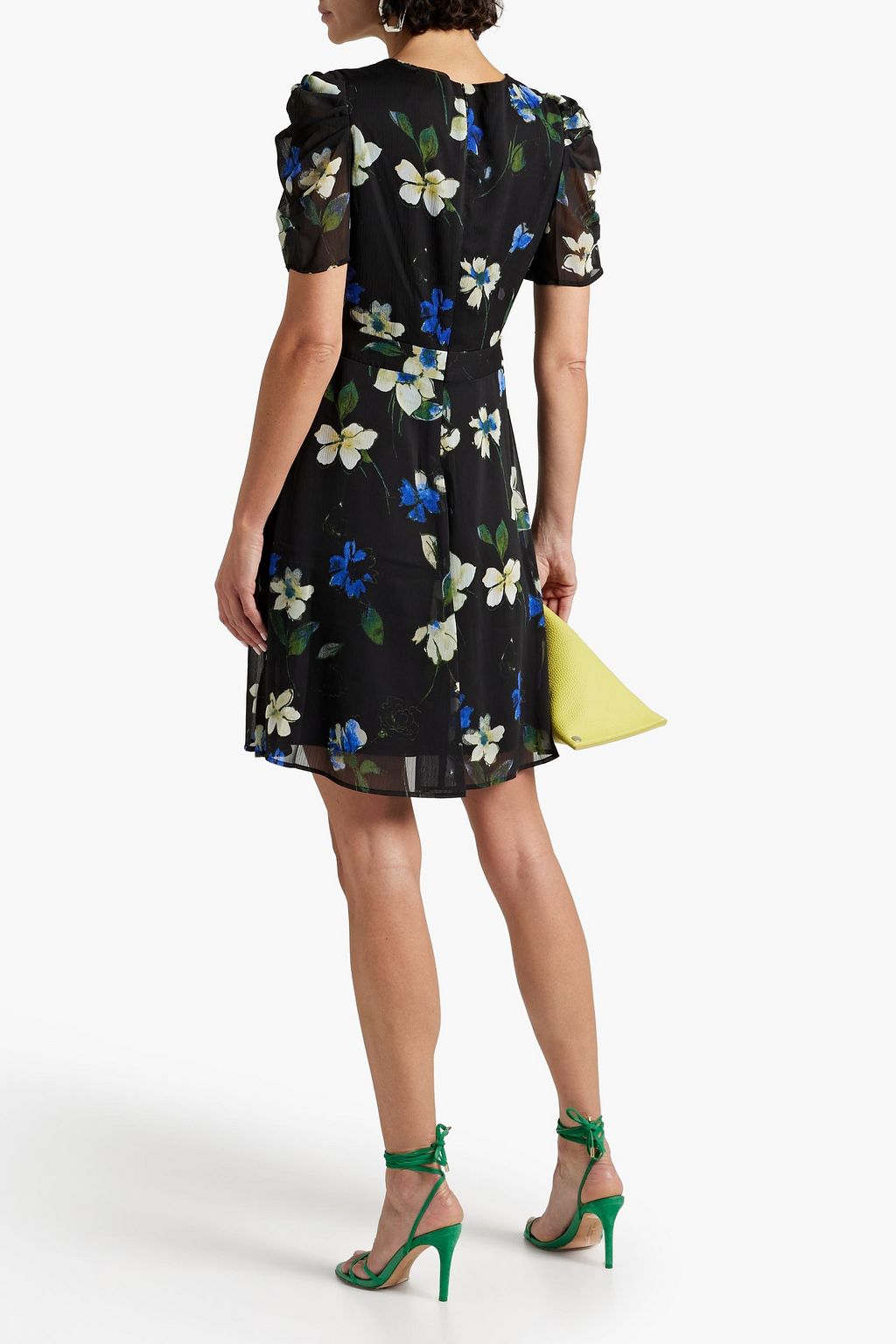 DKNY ジョーゼット ミニワンピース フローラルプリント