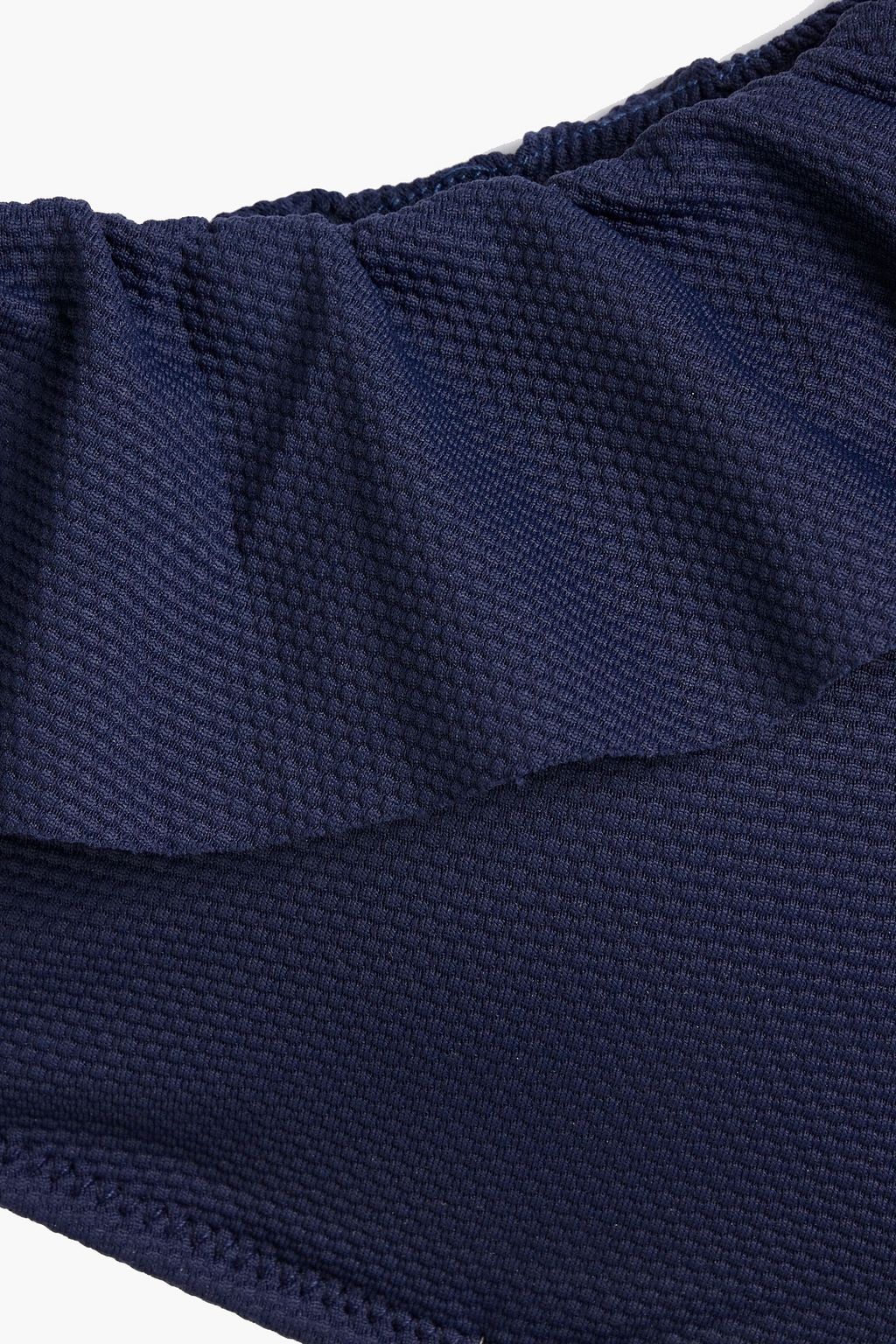 EBERJEY Ruffled stretch-piquè bikini top