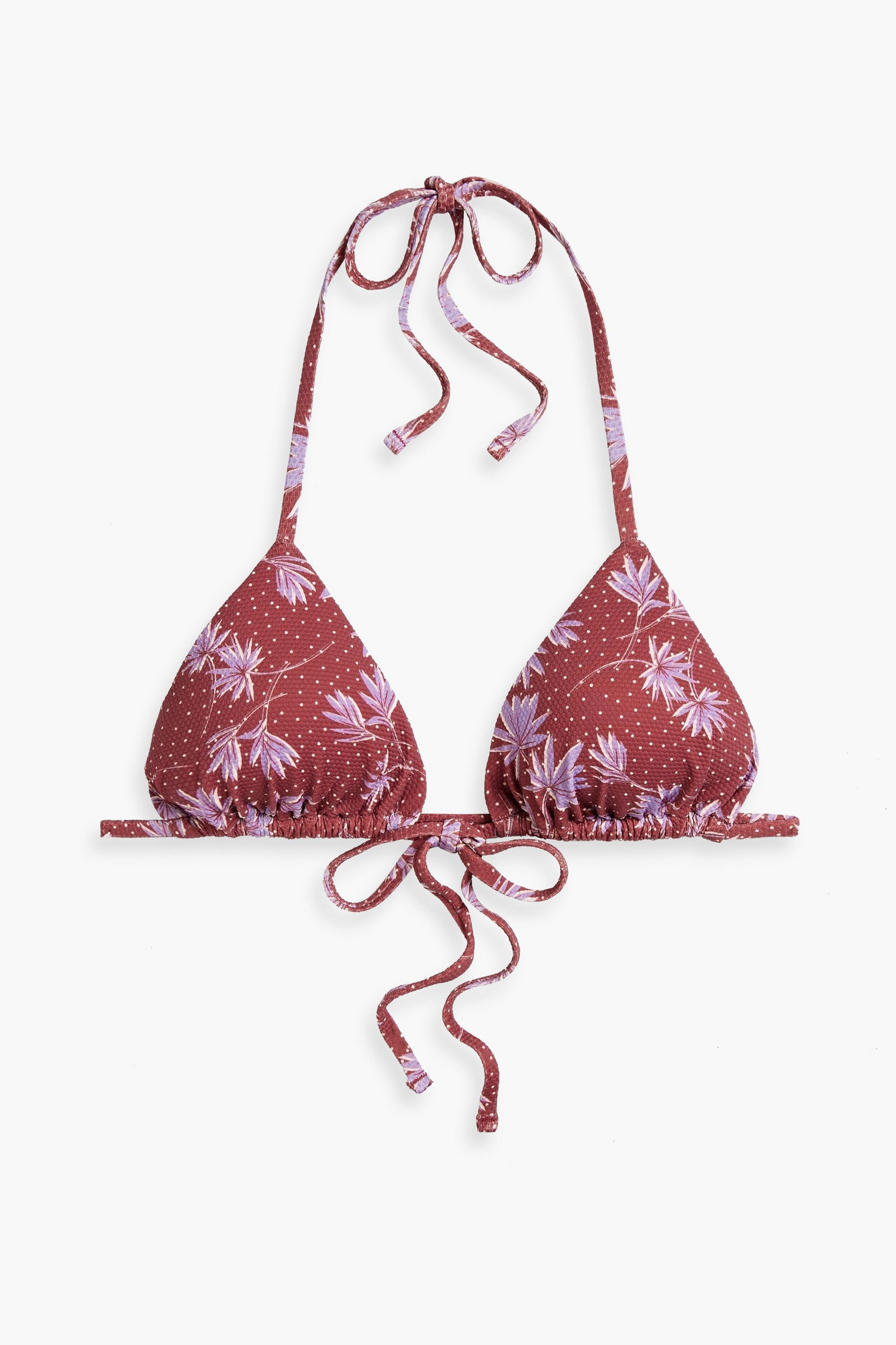 eberjey Nessa printed stretch-piquè triangle bikini top thumbnail