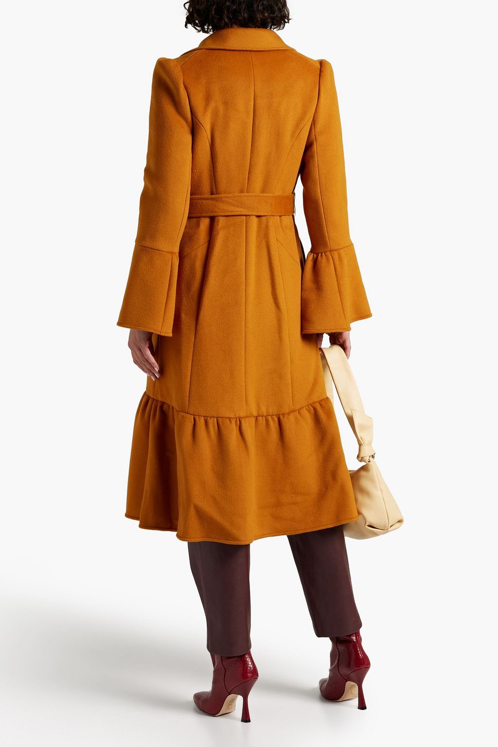 DIANE VON FURSTENBERG Fluted belted wool-felt coat