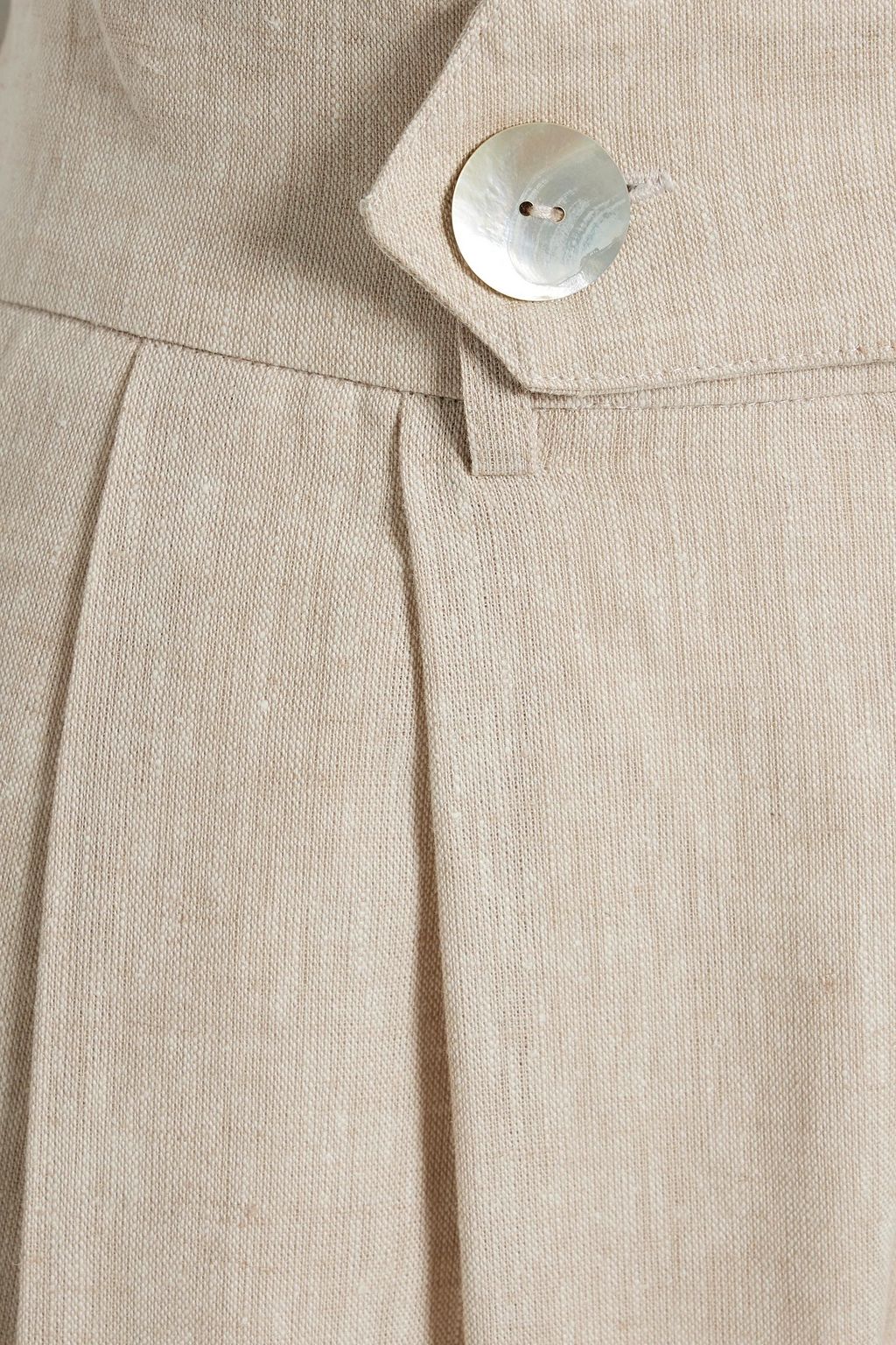 THE LINE BY K Bettina pleated linen-blend straight-leg pants