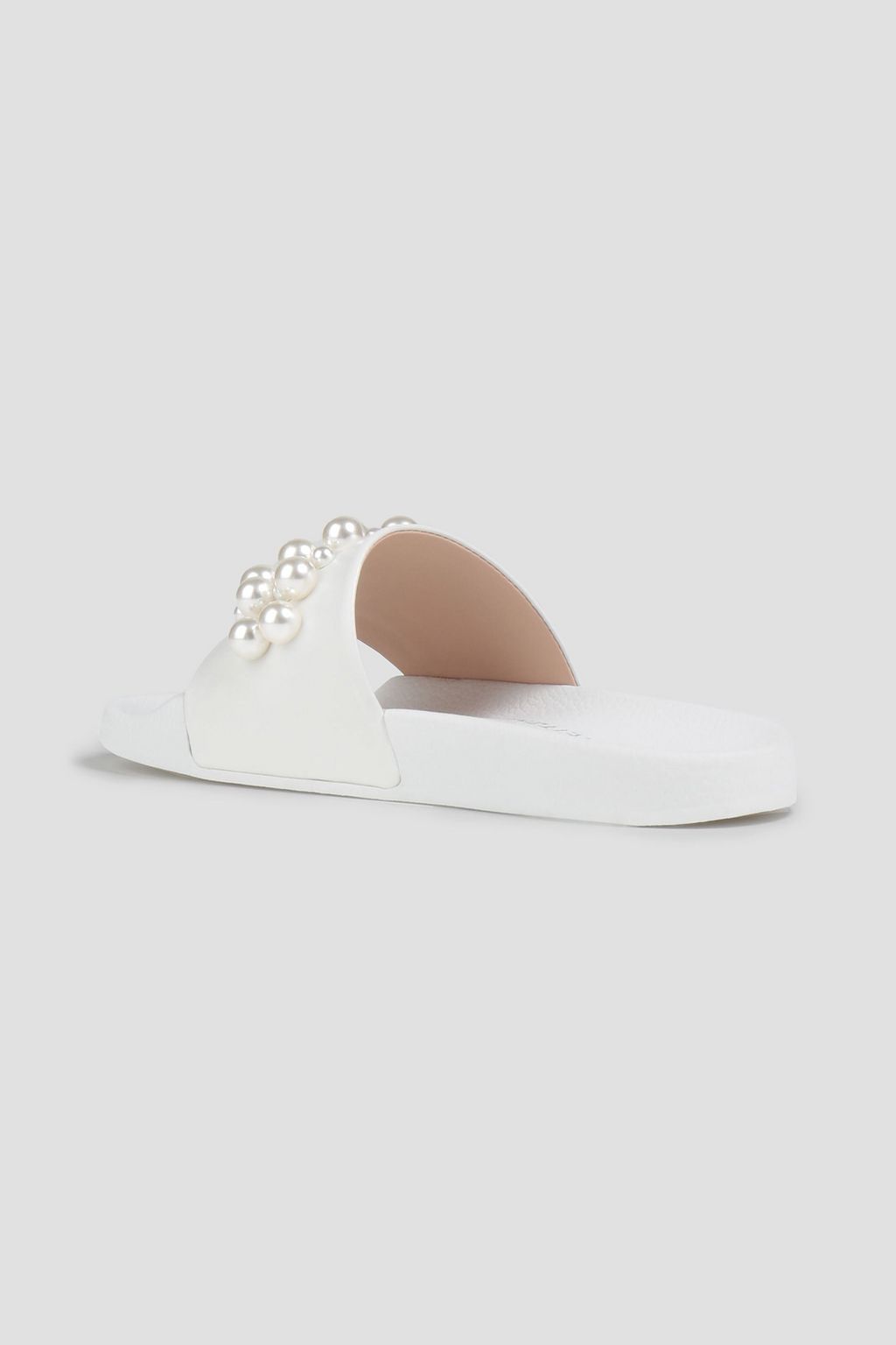 STUART WEITZMAN Goldie レザー スライドサンダル フェイクパール付き