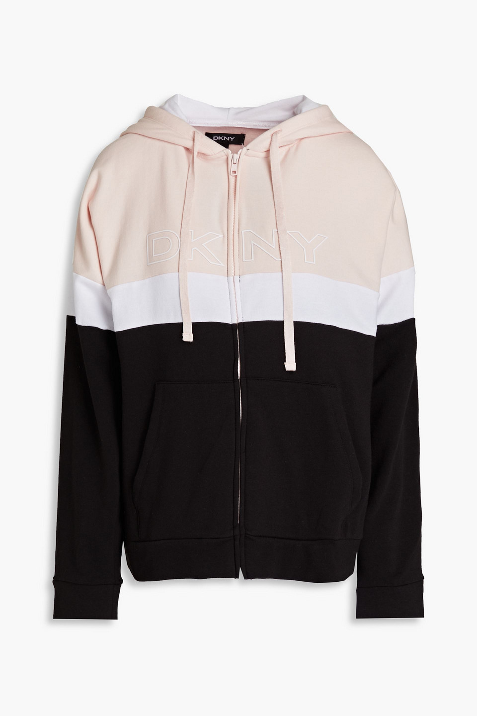 Color-block cotton-blend jersey hoodie