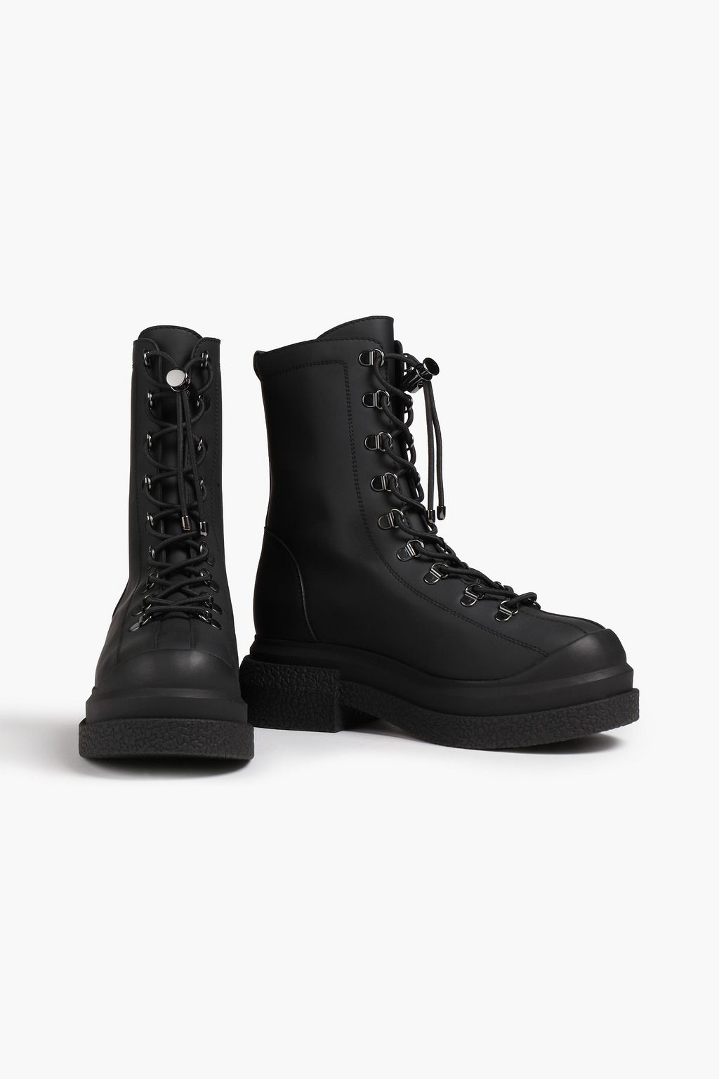 STUART WEITZMAN Rockie Combat Boots aus beschichtetem Webstoff