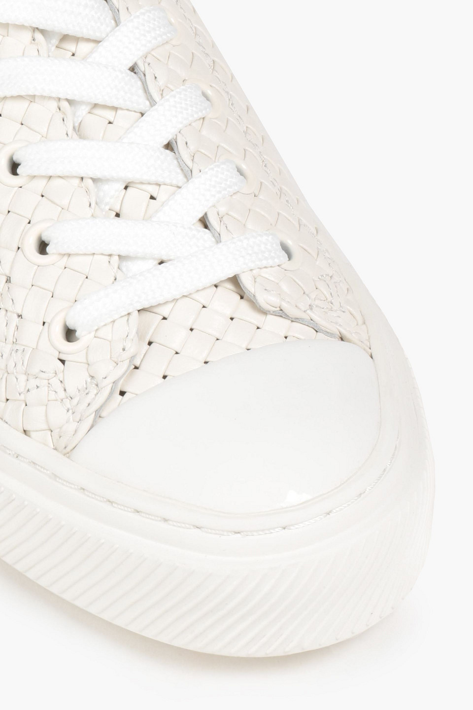 STUART WEITZMAN WOVA WOVEN LEATHER SNEAKERS
