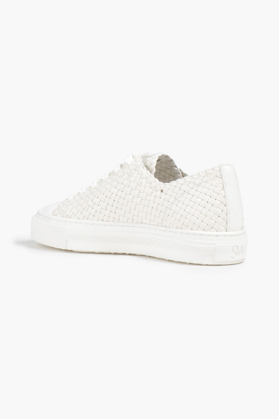 STUART WEITZMAN WOVA WOVEN LEATHER SNEAKERS