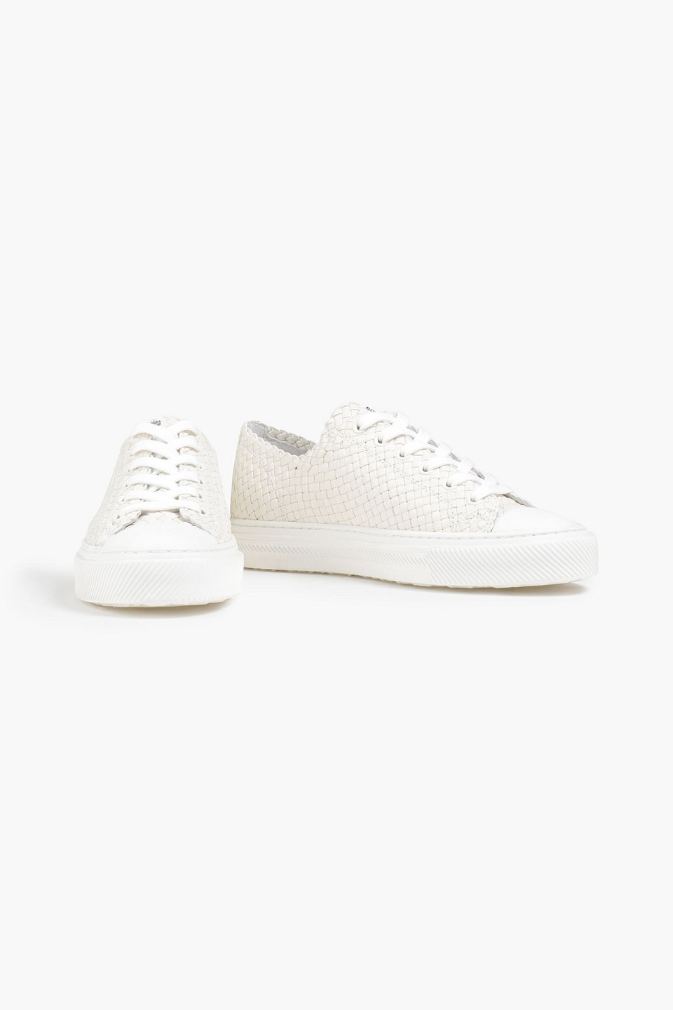 STUART WEITZMAN WOVA WOVEN LEATHER SNEAKERS