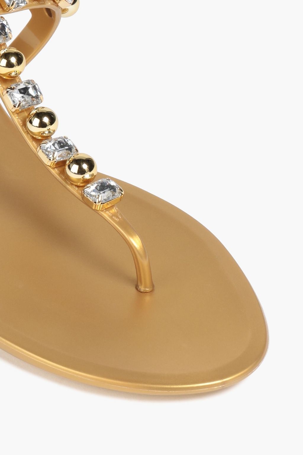 STUART WEITZMAN Slingback-Sandalen aus PVC mit Verzierung und Metallic-Effekt