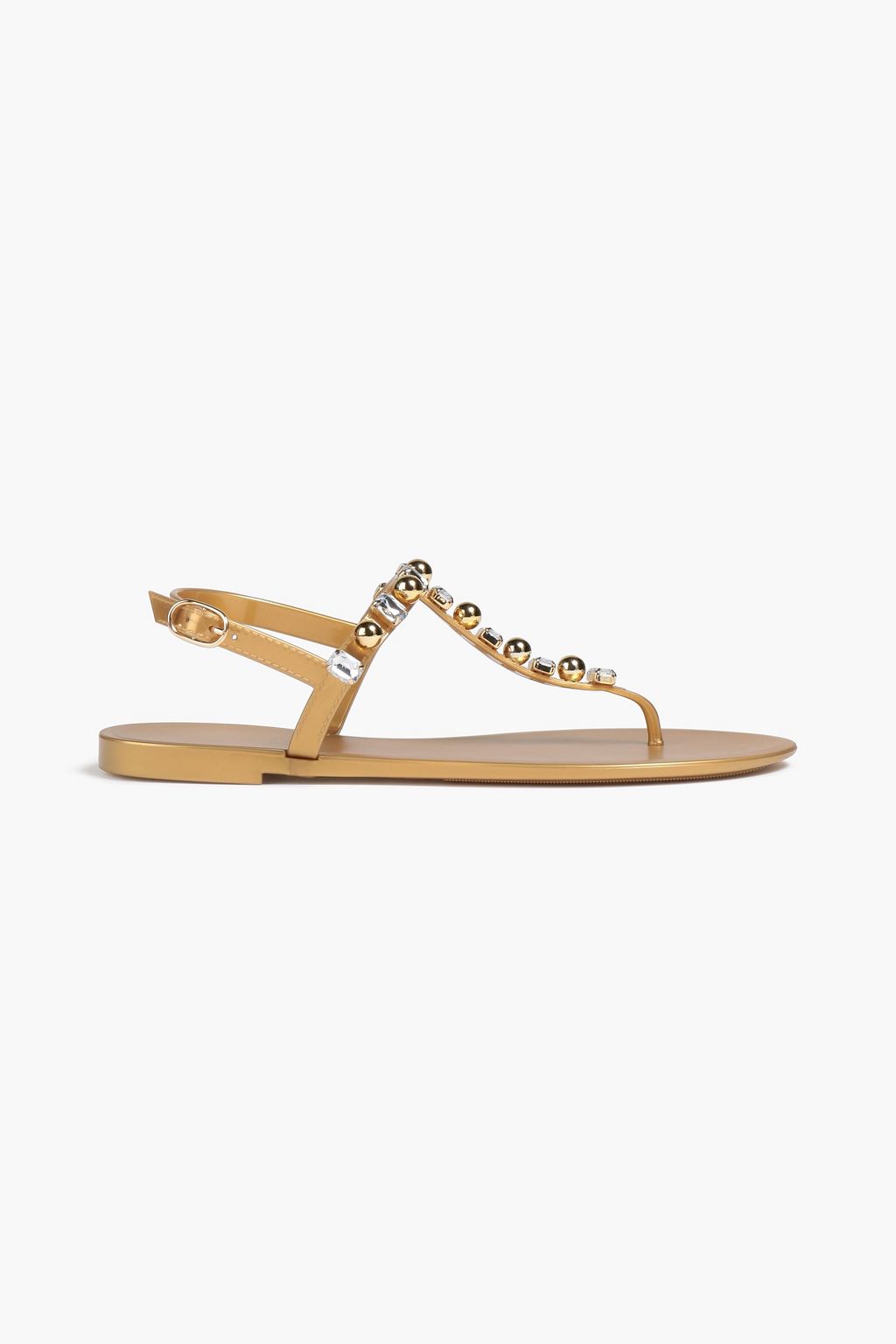 Metallic embellished PVC slingback sandals
