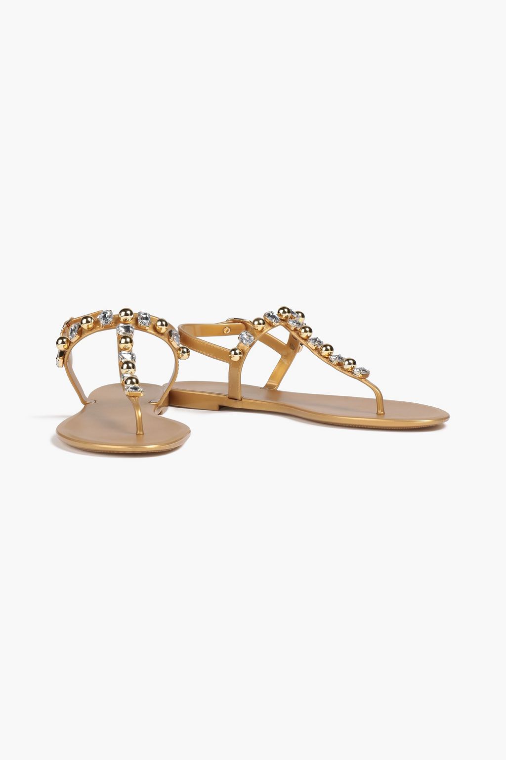 STUART WEITZMAN Slingback-Sandalen aus PVC mit Verzierung und Metallic-Effekt