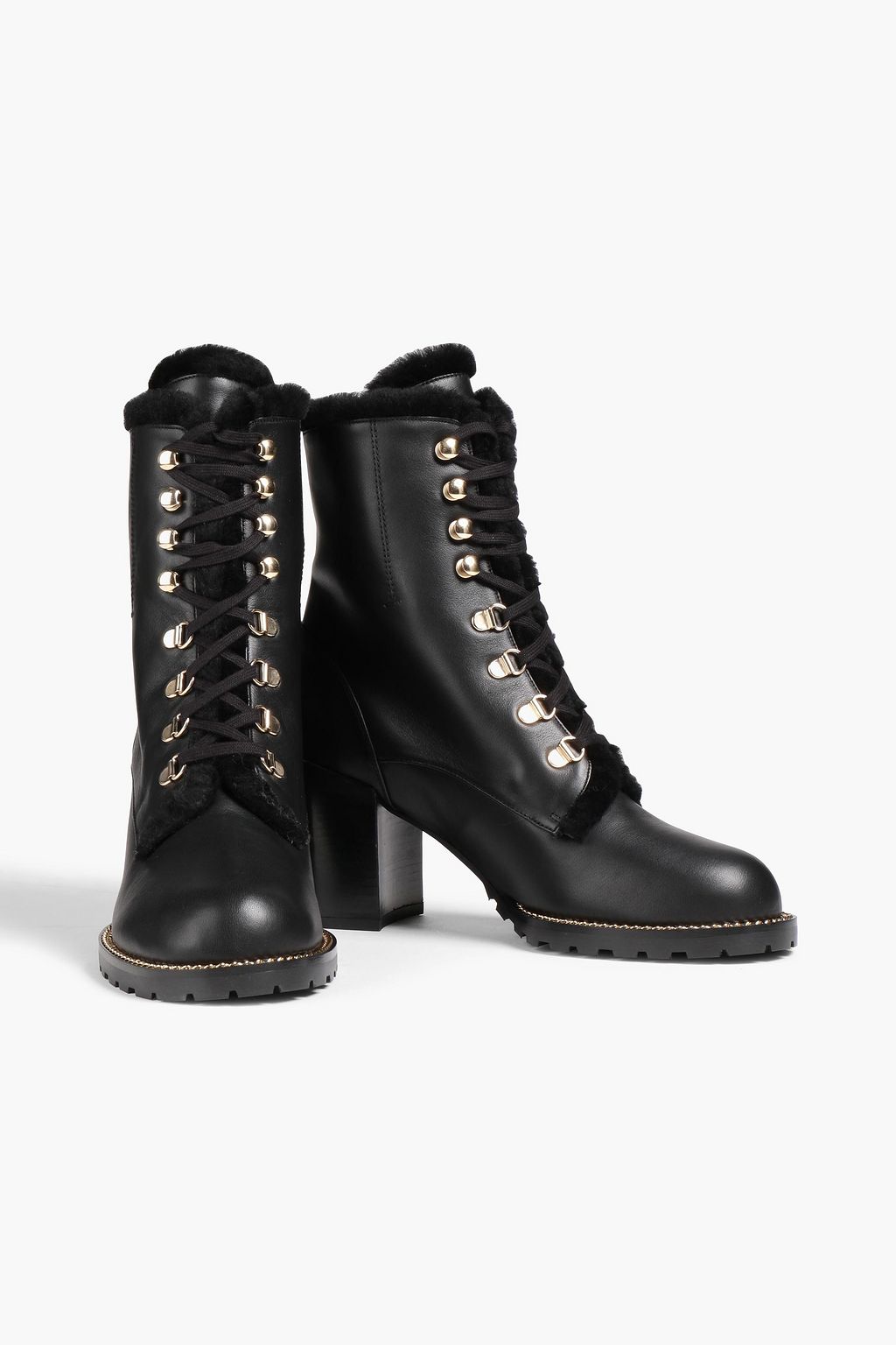 STUART WEITZMAN Kolbie 시어링 라이닝 가죽 앵클 부츠