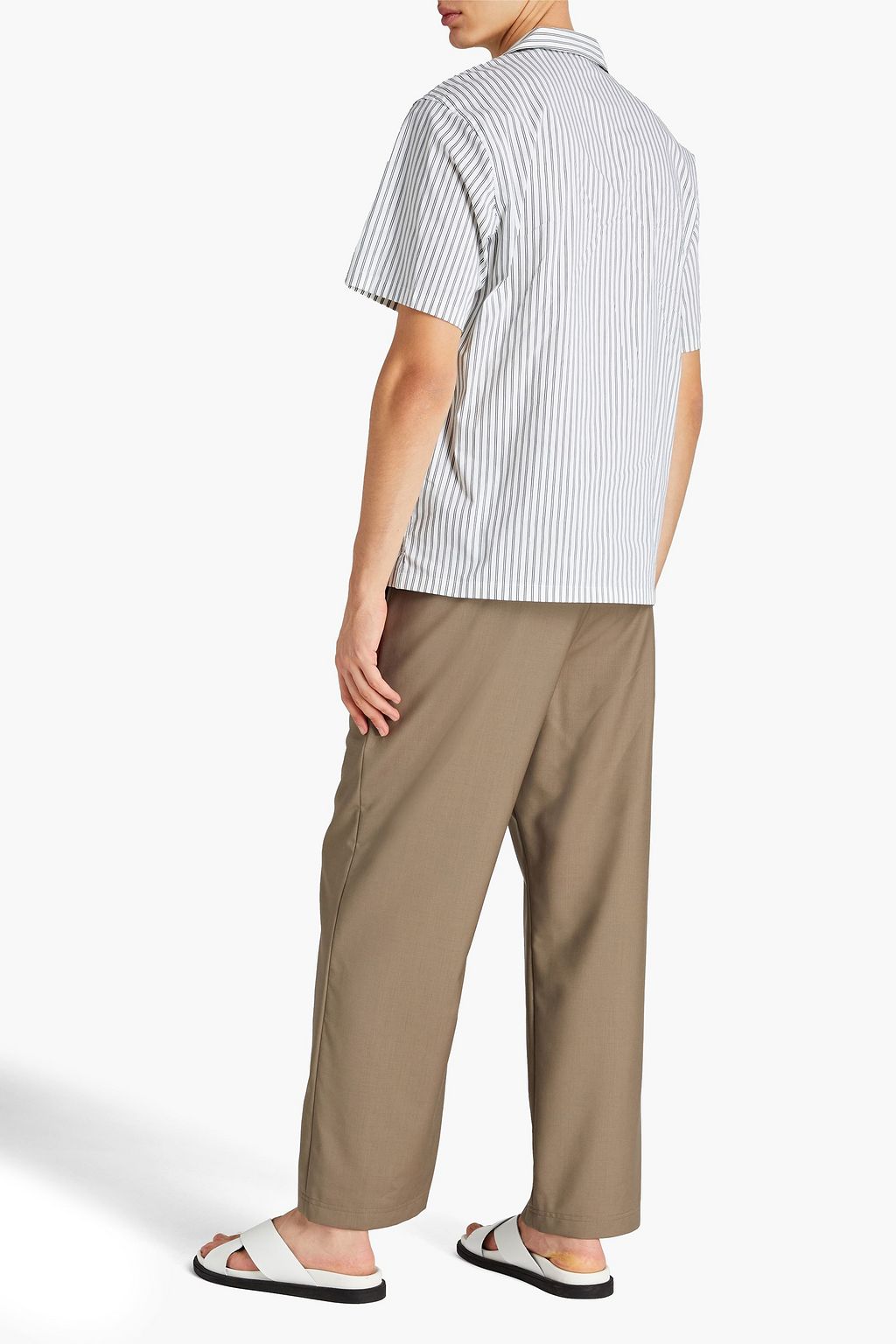 THEORY Weldon striped stretch-cotton poplin shirt