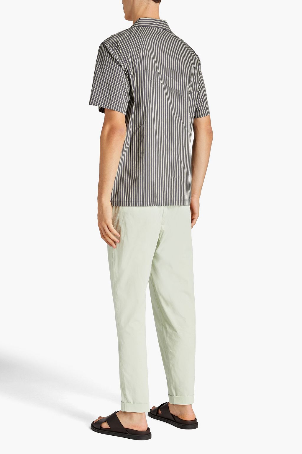 THEORY Weldon striped stretch-cotton poplin shirt