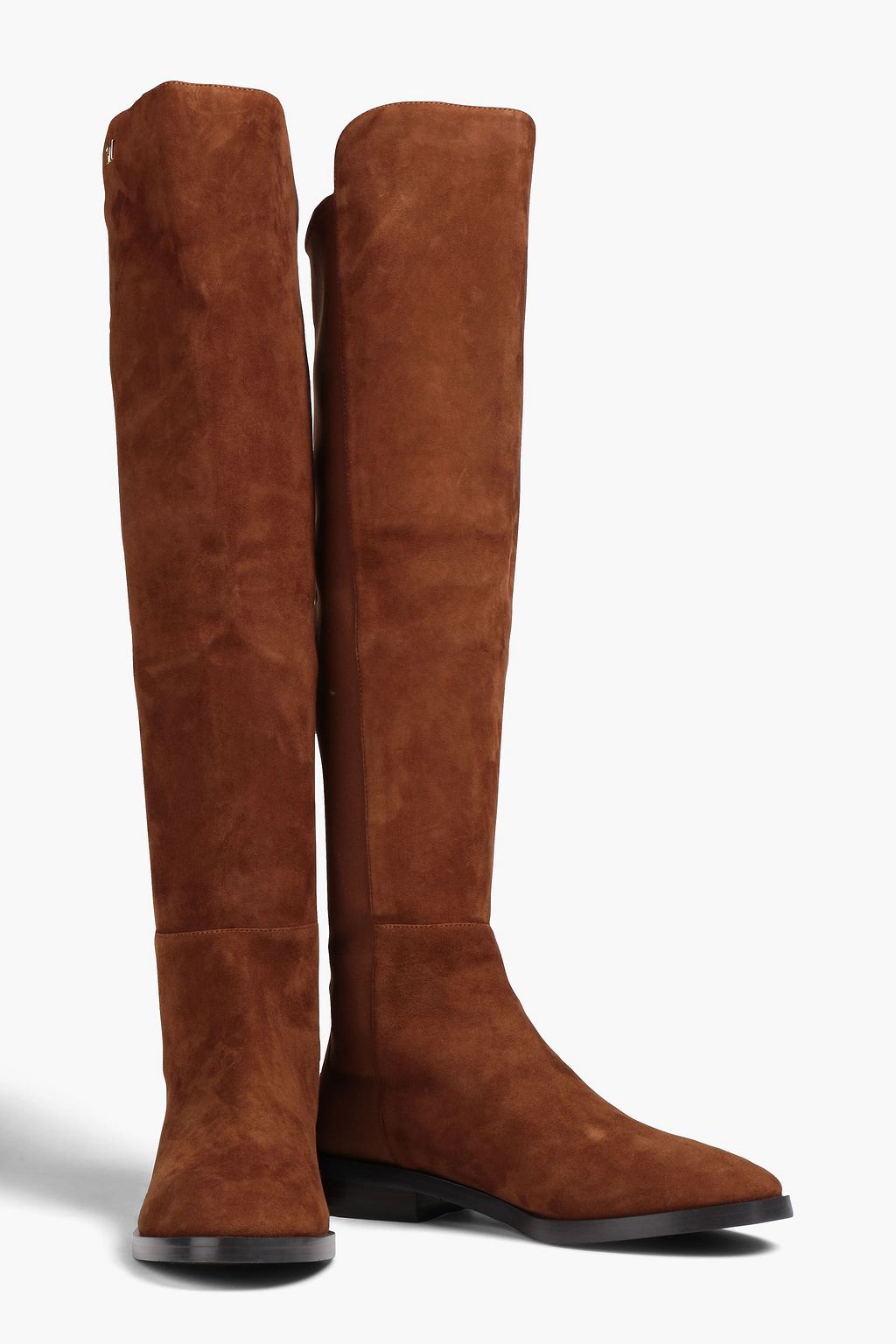 STUART WEITZMAN Keelan neoprene-paneled suede over-the-knee boots
